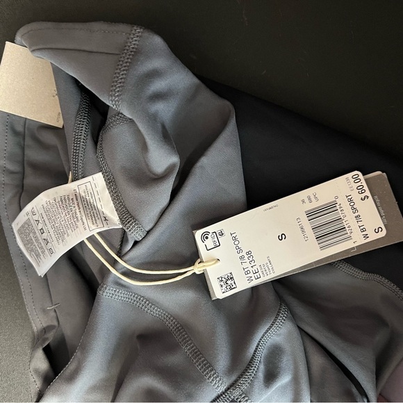 Adidas Leggings Women Small Runnings Soft Gray Black Color Block High Rise W - Picture 7 of 11